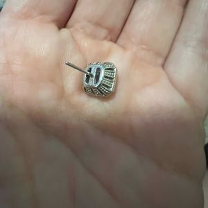 Diamond silver earrings